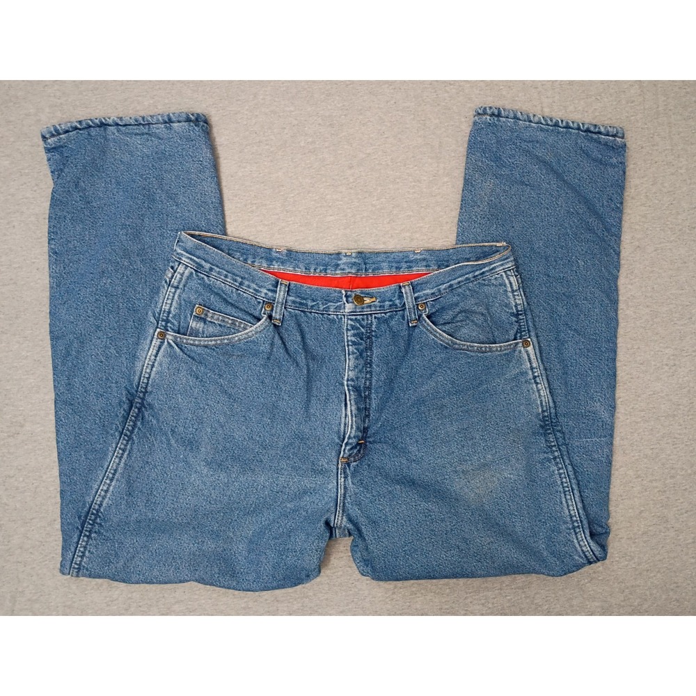 Wrangler Rugged Wear Mens 38x32 Fleece Lined Thinsulate Jeans Blue 33213SW